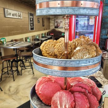Stay Grounded Coffee - three tiered display of pastries - Coffee & Tea Near Me - Bonham, Texas Stay Grounded Coffee - three tiered display of pastries - Coffee & Tea Near Me - Bonham, Texas