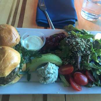 Root Down DIA - Lamb sliders with deconstructed half-cob salad ($4 upcharge) at Roots Down DIA. - New American Near Me - Denver, Colorado Root Down DIA - Lamb sliders with deconstructed half-cob salad ($4 upcharge) at Roots Down DIA. - New American Near Me - Denver, Colorado