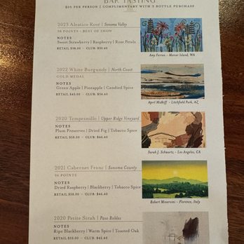 Imagery Estate Winery - Tasting Menu August 2024 - Wineries Near Me - Glen Ellen, California