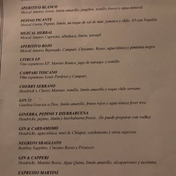 Casa Virginia - Cocktail menu - Mexican Near Me - México, D.F., DIF