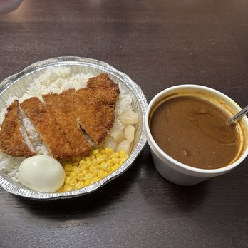 Curryfornia - Pork katsu over "large white rice" - Japanese Curry Near Me - Torrance, California Curryfornia - Pork katsu over "large white rice" - Japanese Curry Near Me - Torrance, California
