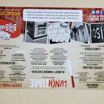 The Big Biscuit - Menu back - Breakfast & Brunch Near Me - Saint Joseph, Missouri