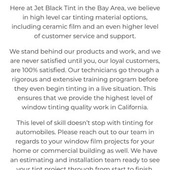 Jet Black Tint - 100% satisfied??? Nope! Where! Not Me ! Will inform car dealer that referred to not anymore. - Car Window Tinting Near Me - Fairfield, California