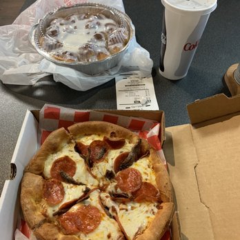 Godfathers Pizza - Pizza, cinnamon monkey bread, coke and receipt. - Pizza Near Me - Katy, Texas Godfathers Pizza - Pizza, cinnamon monkey bread, coke and receipt. - Pizza Near Me - Katy, Texas