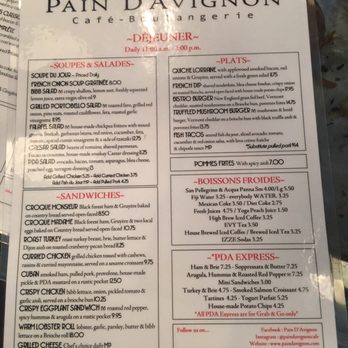 Pain D'Avignon - Breakfast menu August 2019 - French Near Me - Hyannis, Massachusetts Pain D'Avignon - Breakfast menu August 2019 - French Near Me - Hyannis, Massachusetts