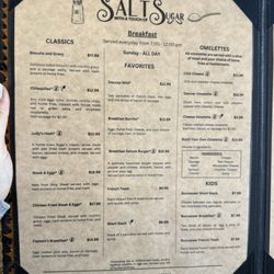Salt's - 01/17/2026 - Menu