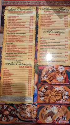 Menu photo 1 Inca Mexican Restaurant Fort Collins, CO