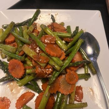 Real Thai & Sushi - Sautéed asparagus. Menu does not mention that it has carrots with it. - Sushi Bars Near Me - Surprise, Arizona Real Thai & Sushi - Sautéed asparagus. Menu does not mention that it has carrots with it. - Sushi Bars Near Me - Surprise, Arizona