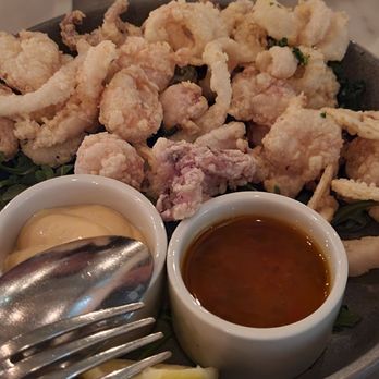 Rossoblu - Calamari - the dipping sauce on the right (in the picture) was really good. - Italian Near Me - Los Angeles, California Rossoblu - Calamari - the dipping sauce on the right (in the picture) was really good. - Italian Near Me - Los Angeles, California