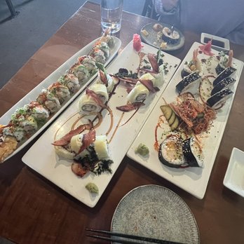 Maru Sushi & Grill - Crouching Tiger, Sexy Bacon, and K-Pop roll - Sushi Bars Near Me - East Lansing, Michigan