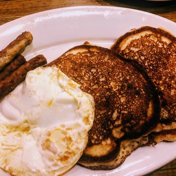 Alan's Country Cafe - Short stack with eggs and sausage - Breakfast & Brunch Near Me - Port Orchard, Washington