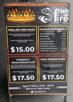 Menu photo 1 Fish on Fire Glebe, NSW