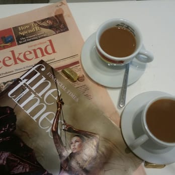 Caffe Bianco - Chilling in Bianco Firenze with the Weekend Financial Time. Great location to meet, greet, and agree over great Italian coffee. - Cafes Near Me - Florence, FI