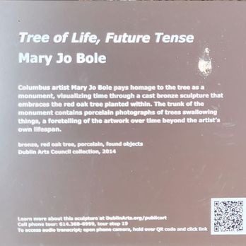 Tree of Life, Future Tense - Plaque - Public Art Near Me - Dublin, Ohio Tree of Life, Future Tense - Plaque - Public Art Near Me - Dublin, Ohio