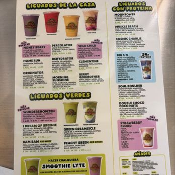 JuiceLand  - Menu (Spanish) - Juice Bars & Smoothies Near Me - Missouri City, Texas