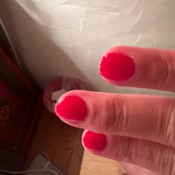 The gel is so thin and I think she used regular thinned out polish