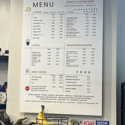 Sunny's Coffee Shop - Menu