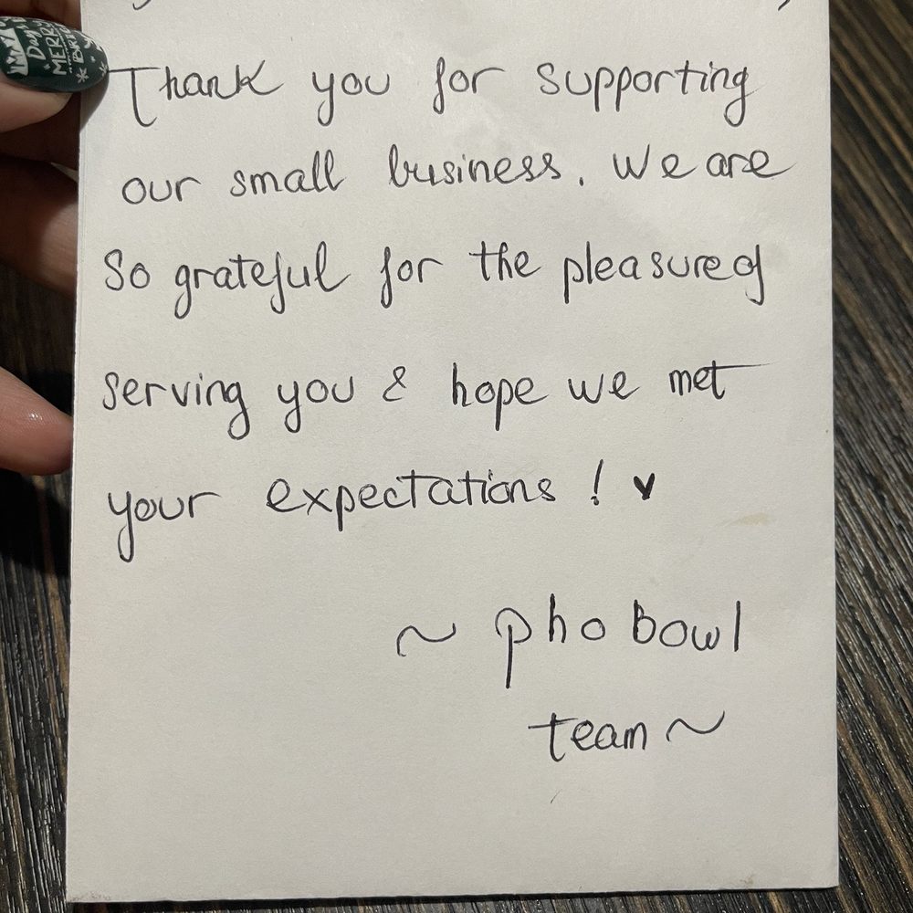 Very thoughtful note from their Team