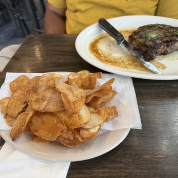 Boots & Bourbon - Chips and a ribeye - Whiskey Bars Near Me - Greensboro, North Carolina