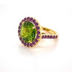 Goldsmiths - Peridot, sapphires and 18k one of a kind ring