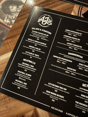 Menu photo 6 AJ's Pizza Joint Winter Garden, FL