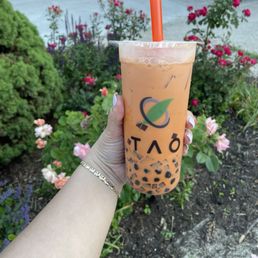Thai Milk Tea with boba and coffee jelly Thai Milk Tea with boba and coffee jelly