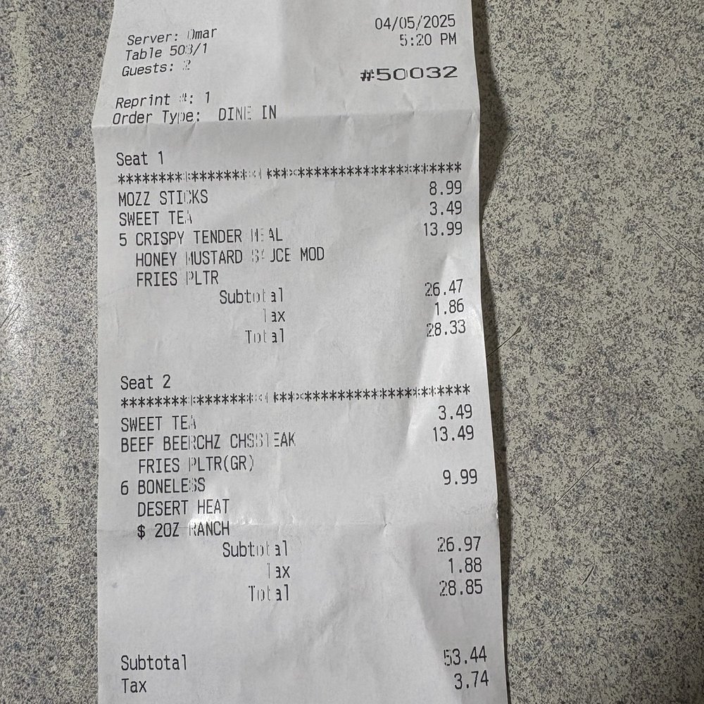 Buffalo Wild Wings - Copy of the bill - American Near Me - Logansport, Indiana Buffalo Wild Wings - Copy of the bill - American Near Me - Logansport, Indiana