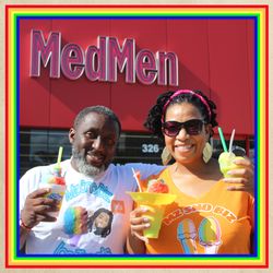 Mz Sno Biz - Missy, the owner, and her husband, Kenny enjoying their Mz Sno Biz Italian ice & Shave Ice!