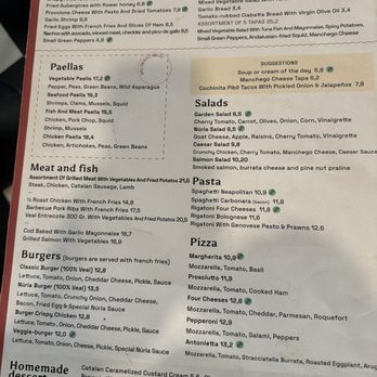 Nuria - Menu - Spanish Near Me - Barcelona, B Nuria - Menu - Spanish Near Me - Barcelona, B