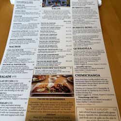 Taco Time Cocina & Cantina Mexicana - This is the other side of the menu! Wow!
