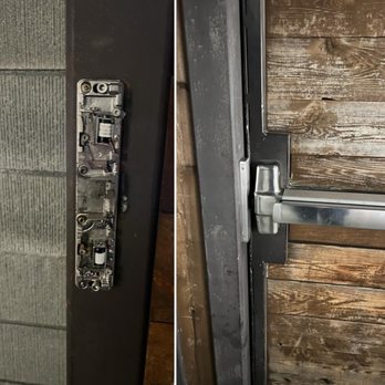 Seons Lock and Key - emergency pushbar broke, deactivated push to a deadbolt function until replacement arrived. - Keys & Locksmiths Near Me - Los Angeles, California Seons Lock and Key - emergency pushbar broke, deactivated push to a deadbolt function until replacement arrived. - Keys & Locksmiths Near Me - Los Angeles, California