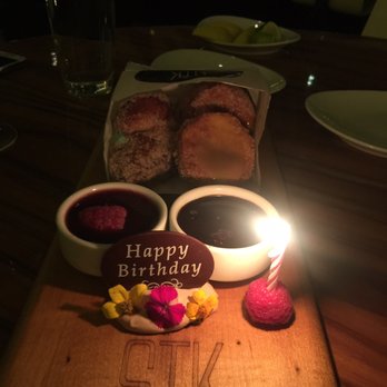 STK Steakhouse Chicago - Birthday twist to the "bag of donuts" dessert - Steakhouses Near Me - Chicago, Illinois