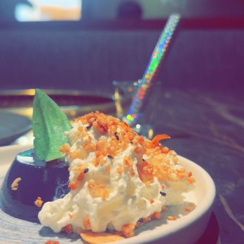 Bae Korean Grill - Ube flan with cream cheese foam & hand-crafted granola. - Korean Near Me - Hollywood, Florida Bae Korean Grill - Ube flan with cream cheese foam & hand-crafted granola. - Korean Near Me - Hollywood, Florida