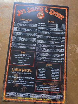 Menu photo 2 Jo's Saloon & Eatery Canby, OR Menu photo 2 Jo's Saloon & Eatery Canby, OR