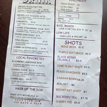 The Neon Possum - Drink menu - Music Venues Near Me - Humble, Texas The Neon Possum - Drink menu - Music Venues Near Me - Humble, Texas