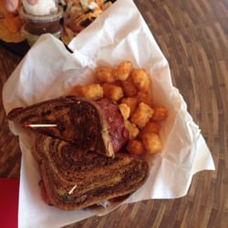 Rivers Edge Cantina - Pastrami sandwich and tots
