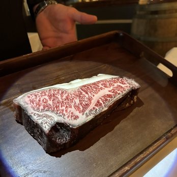 BAR-Ranch Steak Company - Our Wagyu steak, pre-cook presentation. - Steakhouses Near Me - Plano, Texas