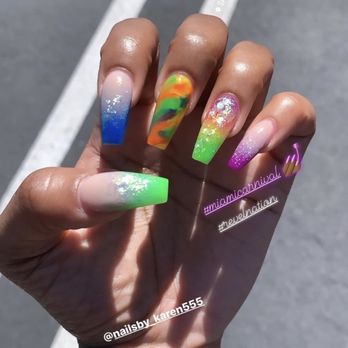 Happiest Nails & Spa - Miami Carnival nails - Nail Salons Near Me - Oceanside, California