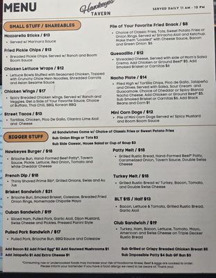 Menu photo 1 Hawkeyes Tavern Lake Stevens, WA Menu photo 1 Hawkeyes Tavern Lake Stevens, WA