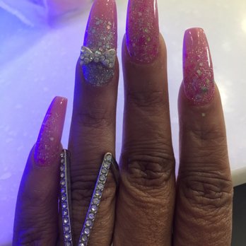 Bamboo Nails & Spa - Ombre coffin nails done by Hanna - Nail Salons Near Me - Round Rock, Texas Bamboo Nails & Spa - Ombre coffin nails done by Hanna - Nail Salons Near Me - Round Rock, Texas