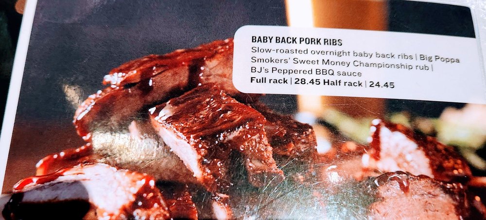 Food from BJ's Restaurant & Brewhouse