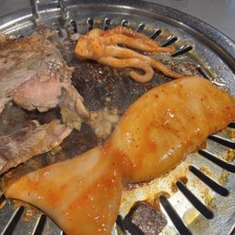 Yakiniku ribeye, spicy squid