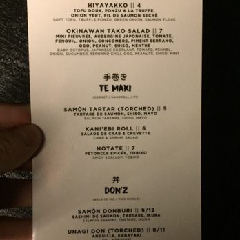 Gokudo - Food menu. - Cocktail Bars Near Me - Montreal, Quebec Gokudo - Food menu. - Cocktail Bars Near Me - Montreal, Quebec
