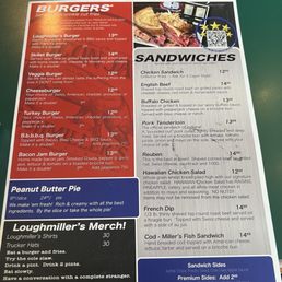 Menu backside Menu backside