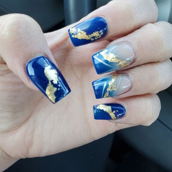 Nails Allure - Blue and gold nails done by Andy! - Nail Salons Near Me - Rockville, Maryland Nails Allure - Blue and gold nails done by Andy! - Nail Salons Near Me - Rockville, Maryland