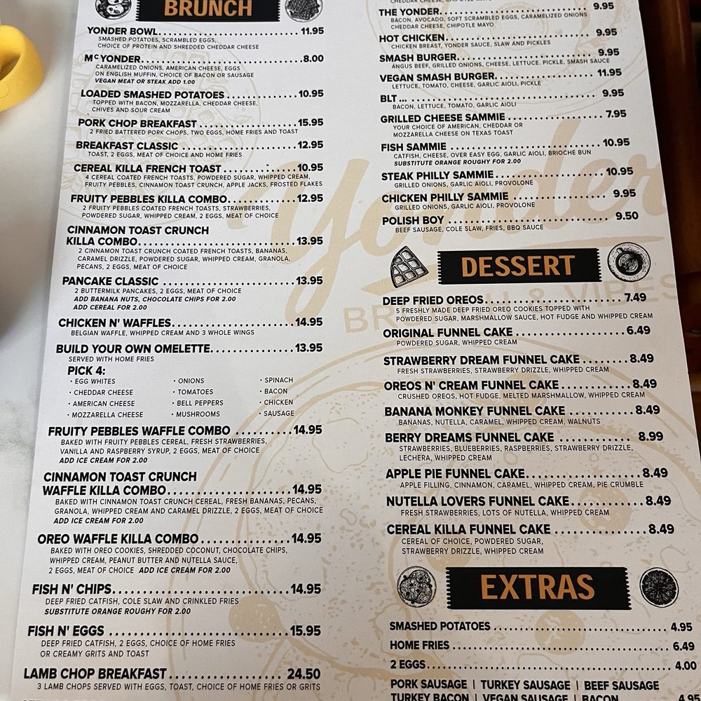 Yonder Brunch & Vibes - Menu - Breakfast & Brunch Near Me - Youngstown, Ohio Yonder Brunch & Vibes - Menu - Breakfast & Brunch Near Me - Youngstown, Ohio