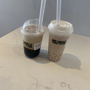 MÖGE TEE Austin - Left: brown sugar boba Right: cheese foam boba - Bubble Tea Near Me - Austin, Texas