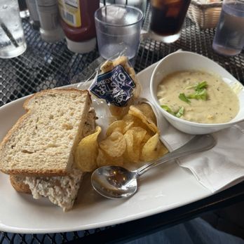 VI Grill - Chicken salad sandwich and corn chowder soup - Burgers Near Me - Suttons Bay, Michigan VI Grill - Chicken salad sandwich and corn chowder soup - Burgers Near Me - Suttons Bay, Michigan