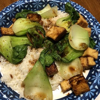 The Blasian Asian - Baby Stir Fry Bok Choy Over Rice - Cambodian Near Me - Waco, Texas