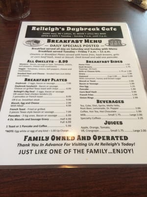 Menu photo 8 R'Reileigh's Daybreak Cafe Lillian, AL